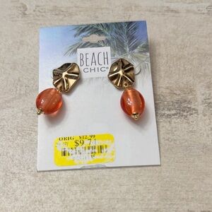 Gold and Orange Peach Earrings